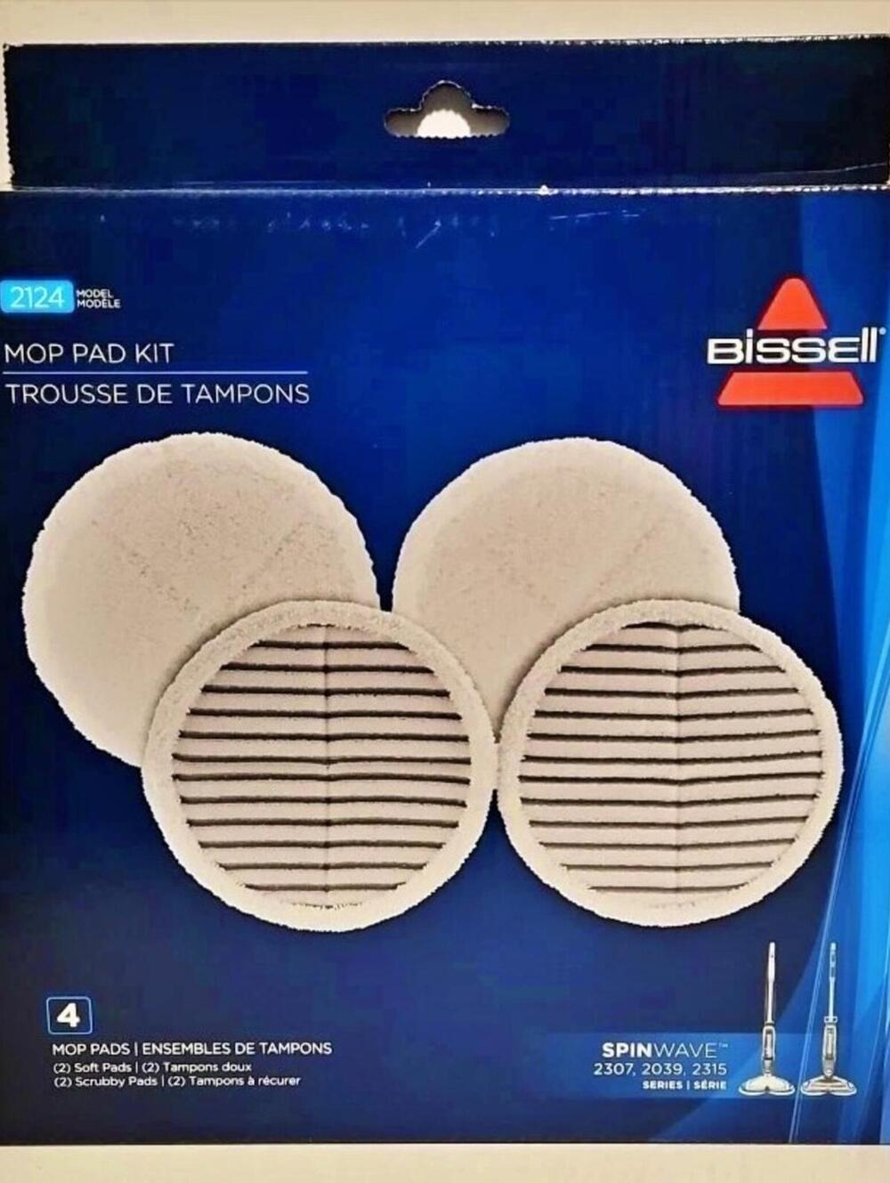 NIB Bissell Mop Pad Kit Model #2124 4 Pads Soft Touch & Scubby Pads